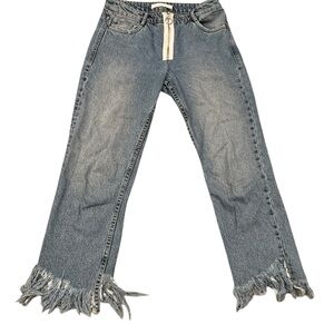 Zara Distressed Trafaluc‎ Blue Flare Jeans 2